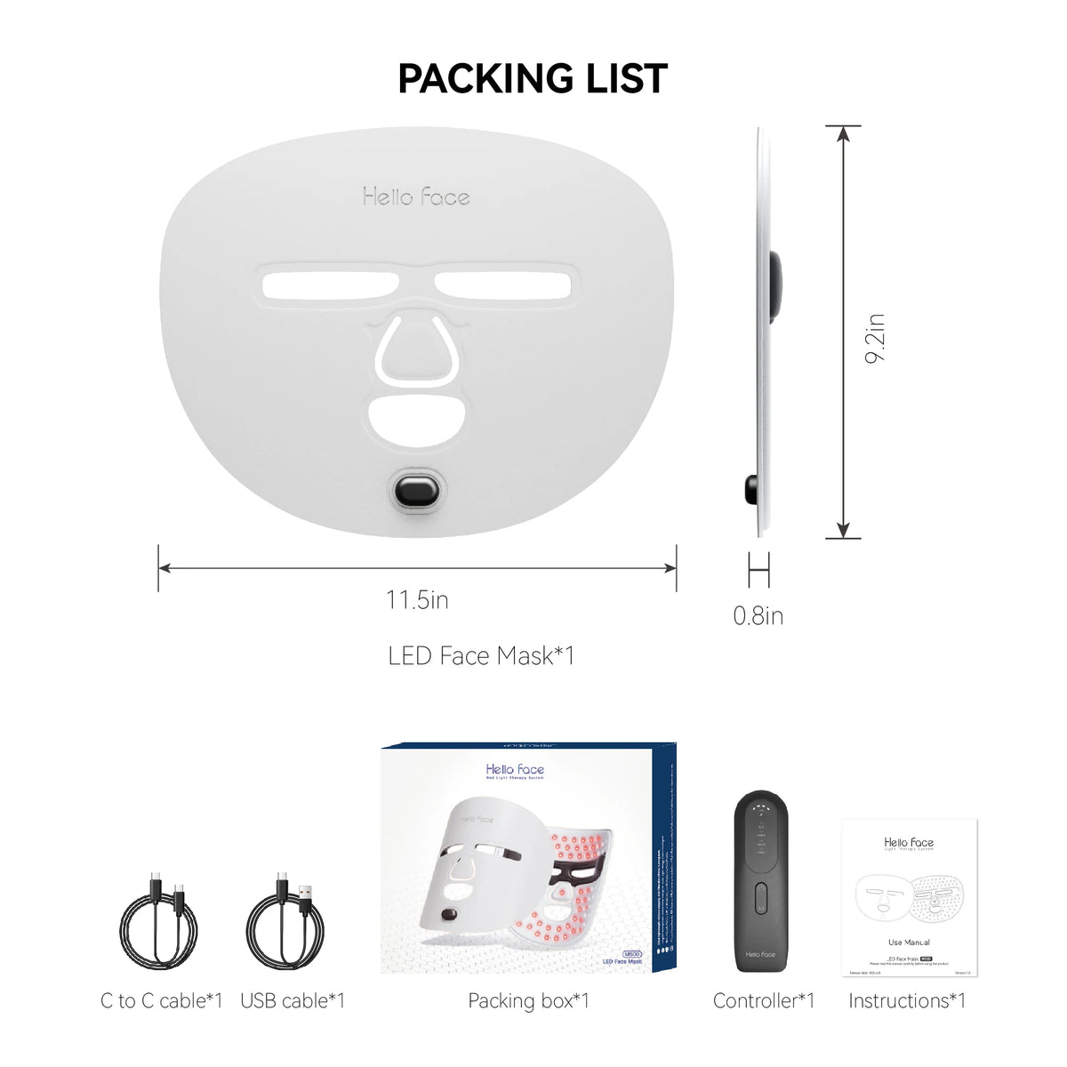 Masque LED Lumière Rouge AURA