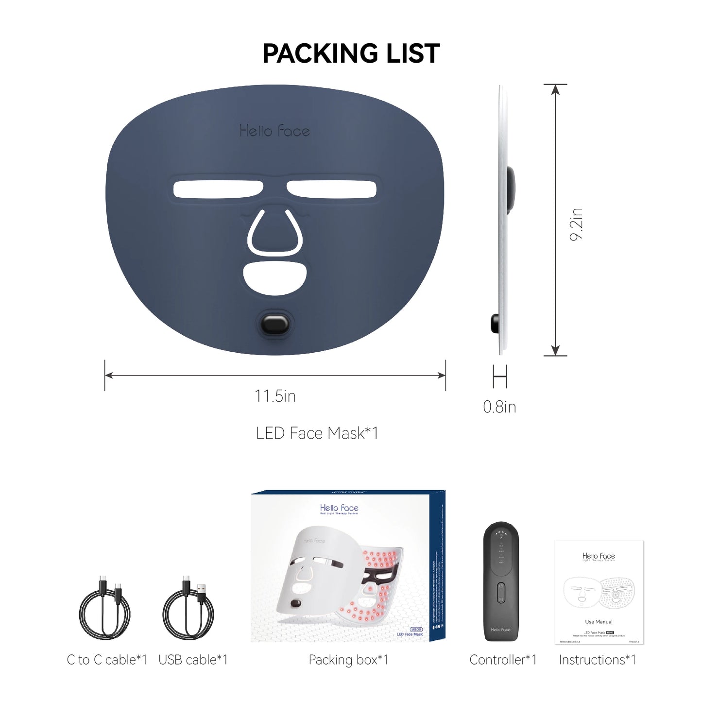 Masque LED Lumière Rouge AURA