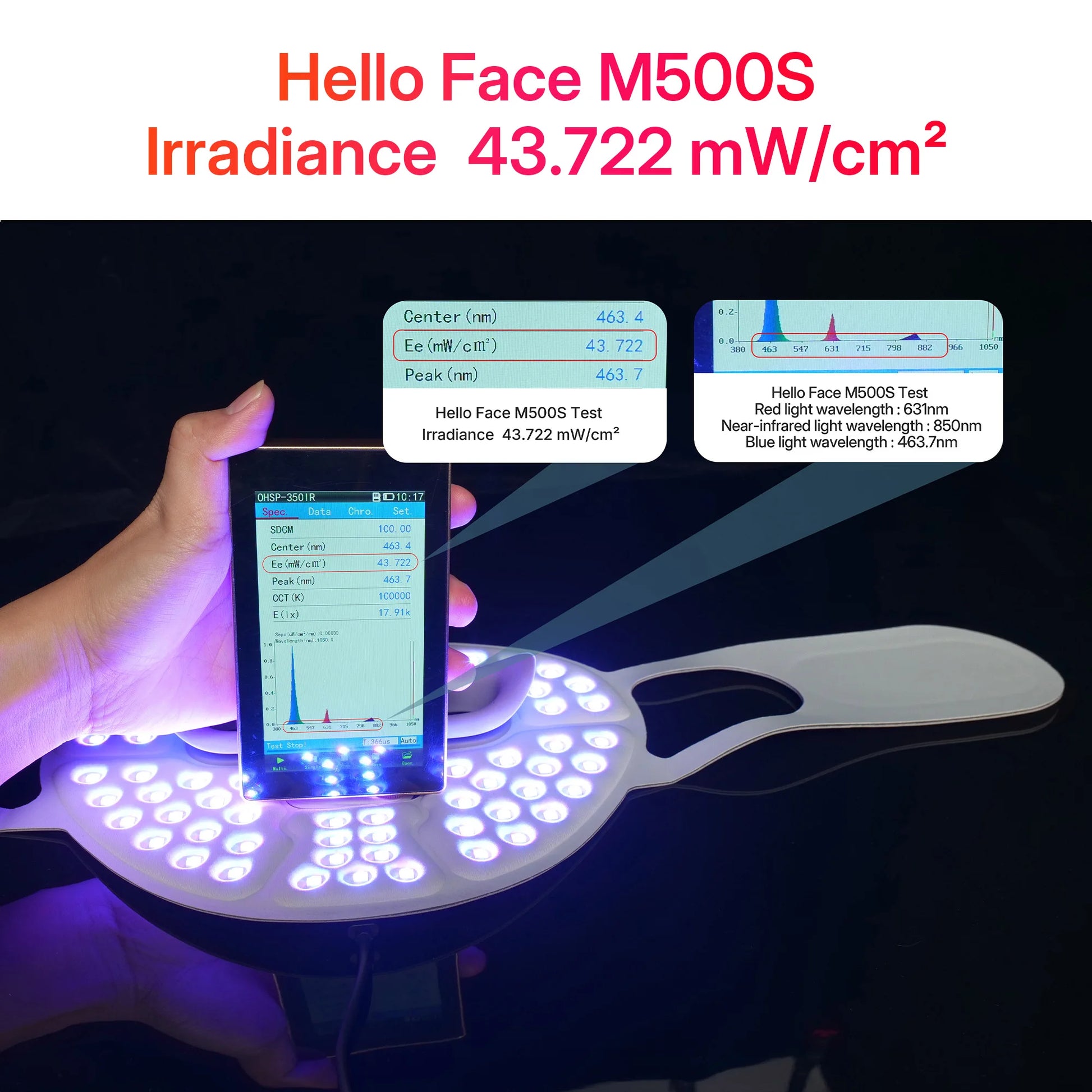 Femme portant un masque LED à lumière rouge pour sa routine de soin du soir