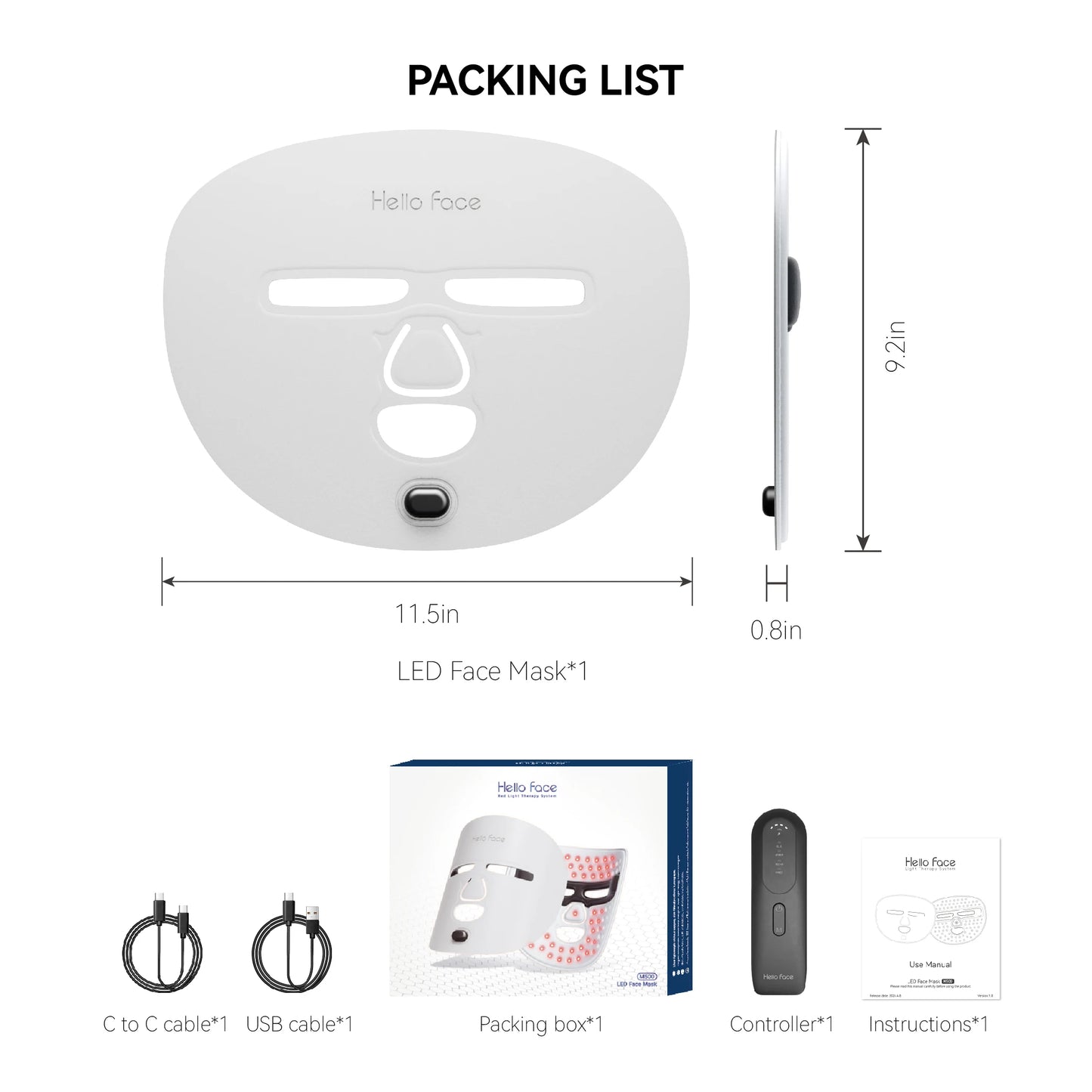 Masque LED Lumière Rouge AURA