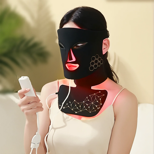 Masque LED Rechargeable Visage & Cou – Thérapie par Lumière Rouge Infrarouge