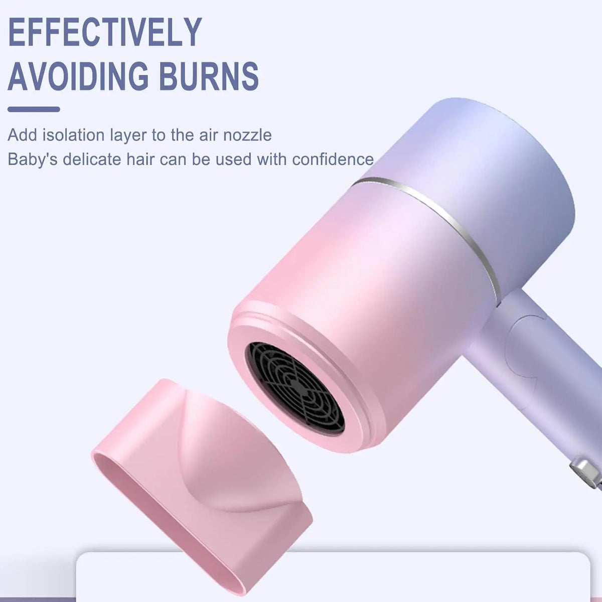 Sèche-Cheveux Ionique Haute Puissance avec Diffuseur – Léger & Pliable